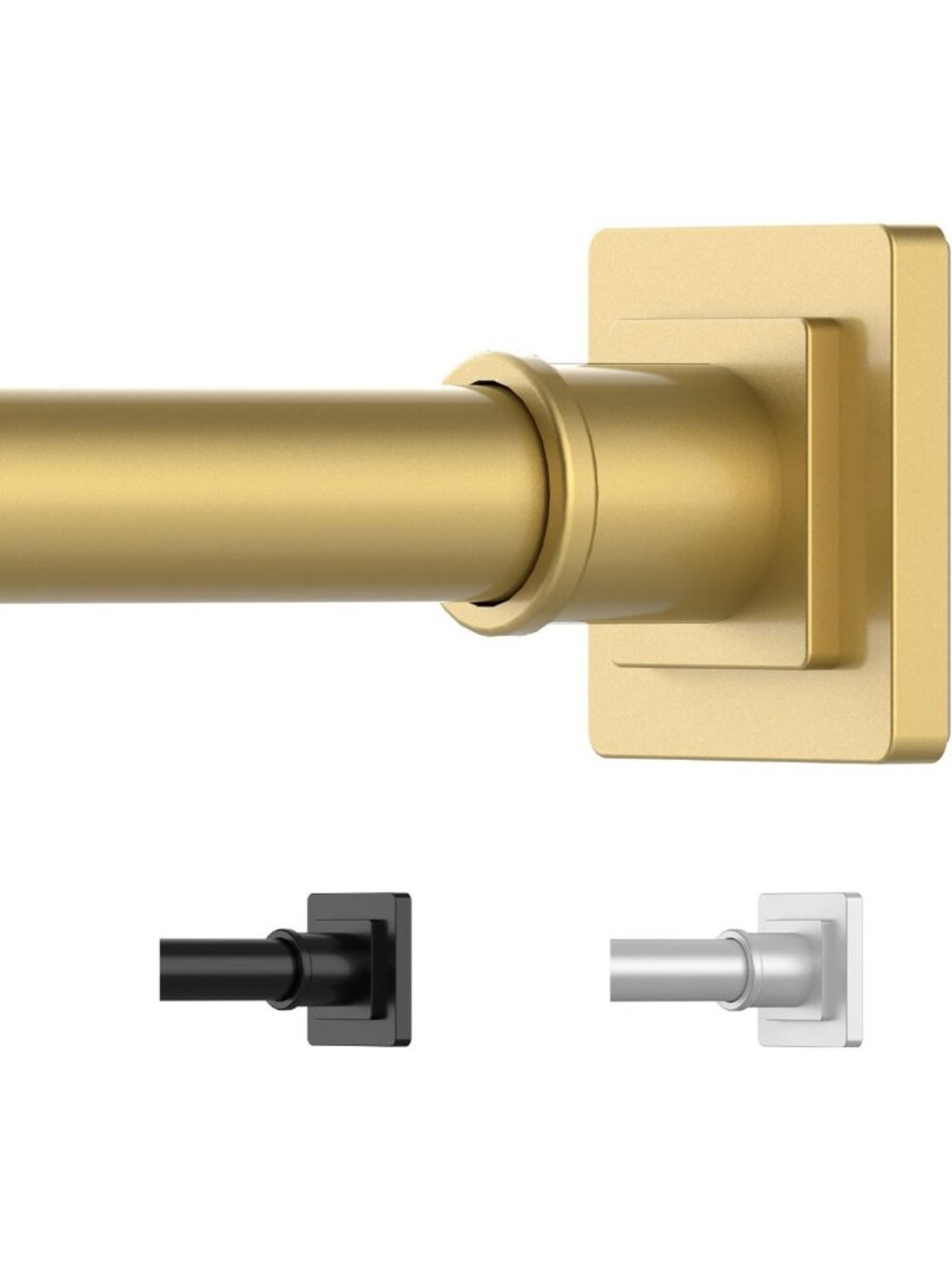 Adjustable Gold Tension Shower Curtain Rod 31-79 Inches - No Drill, Non-Slip